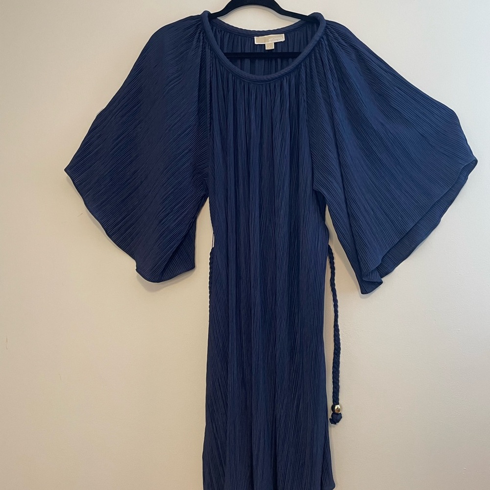 Michael Kors belted blue dress